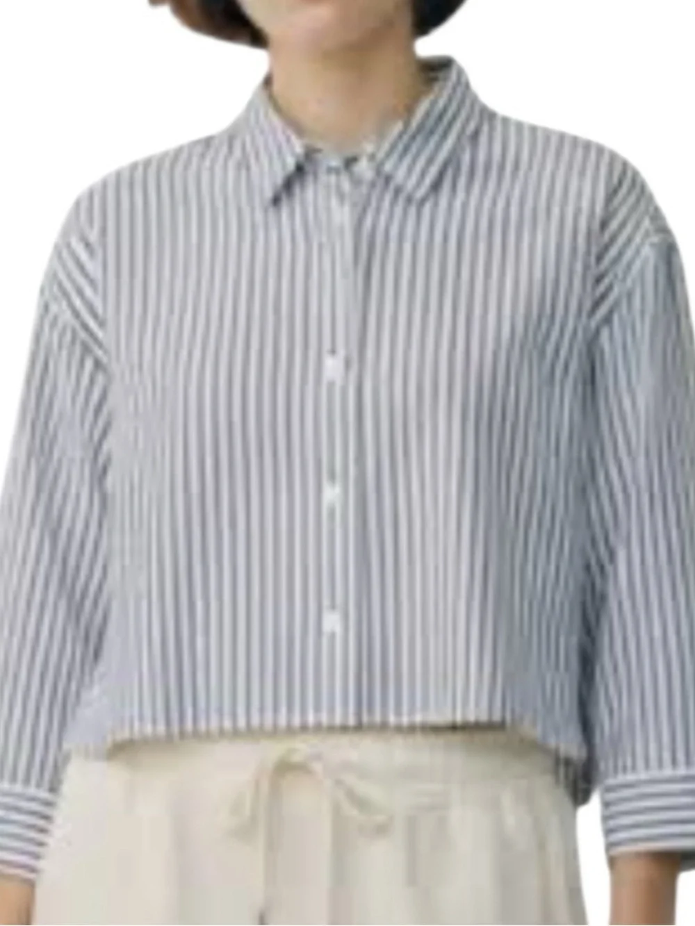 Everlane Boxy Striped Button Front Shirt Size Large New - Picture 1 of 12